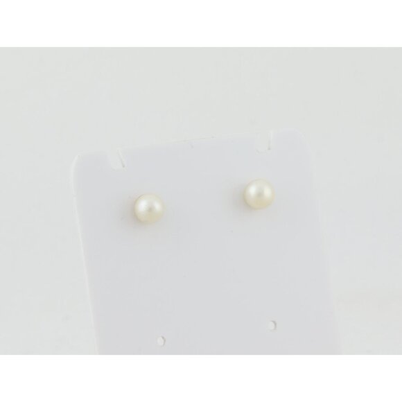 14k Yellow Gold 5mm Freshwater Pearl Earrings Stud Post Small 1/4" - Picture 3 of 9